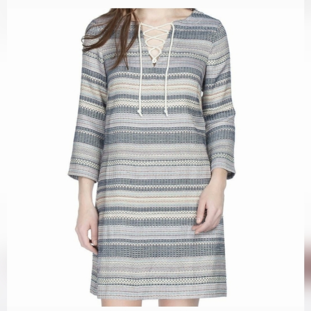 Lilla P Jacquard Striped Dress New
